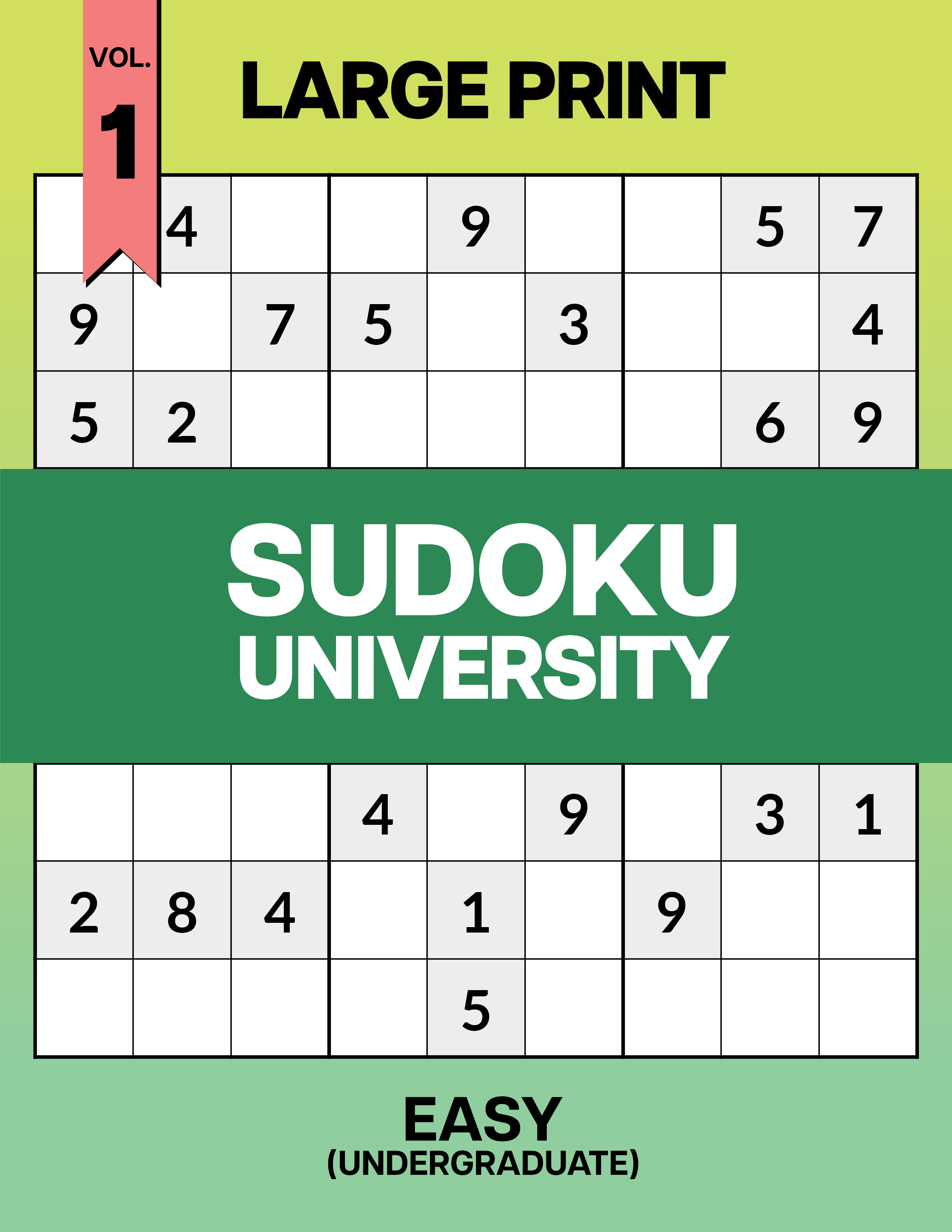 Large Print Sudoku University: Undergraduate Vol. 1